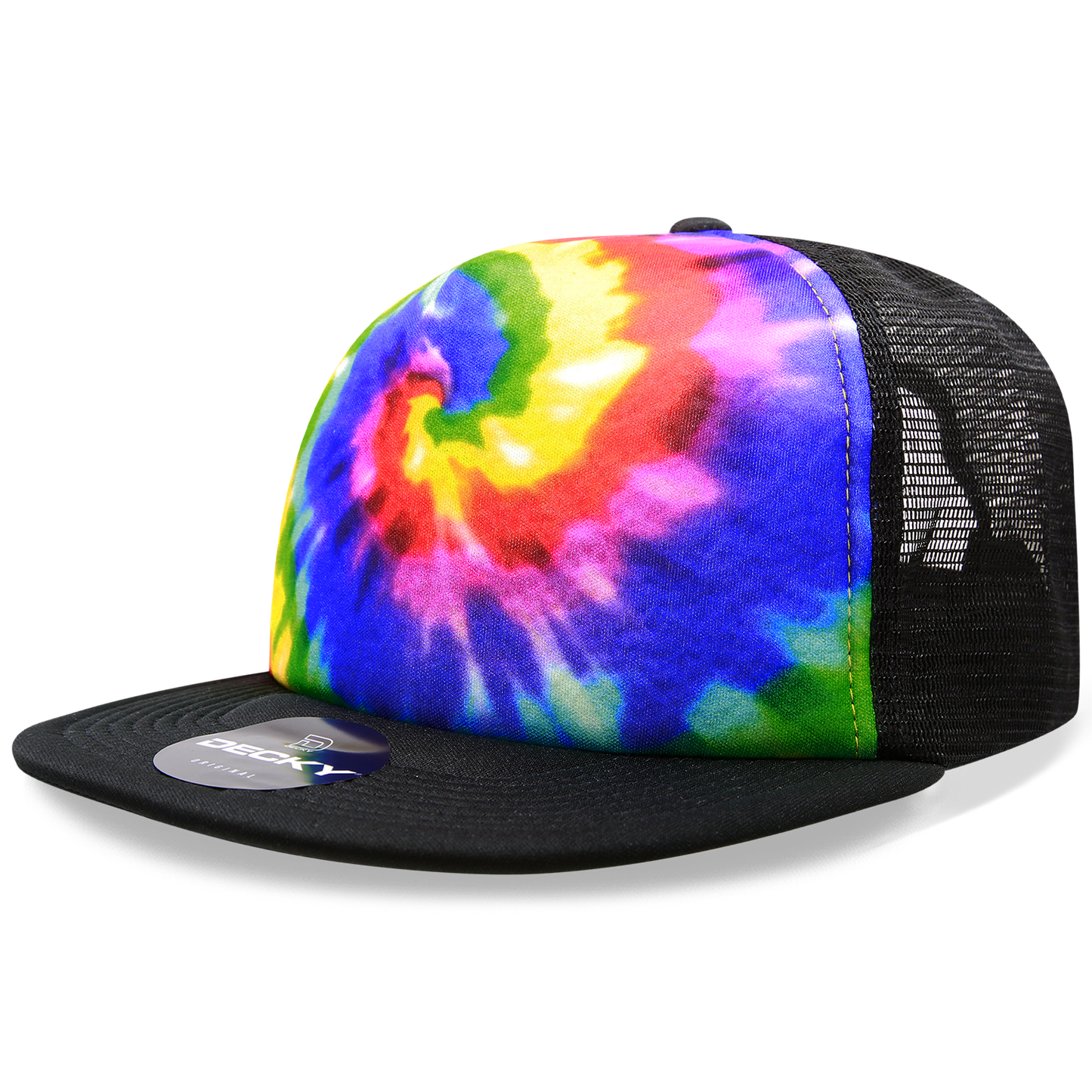 Decky-1079-5 Panel High Profile Structured Tie Dye Trucker