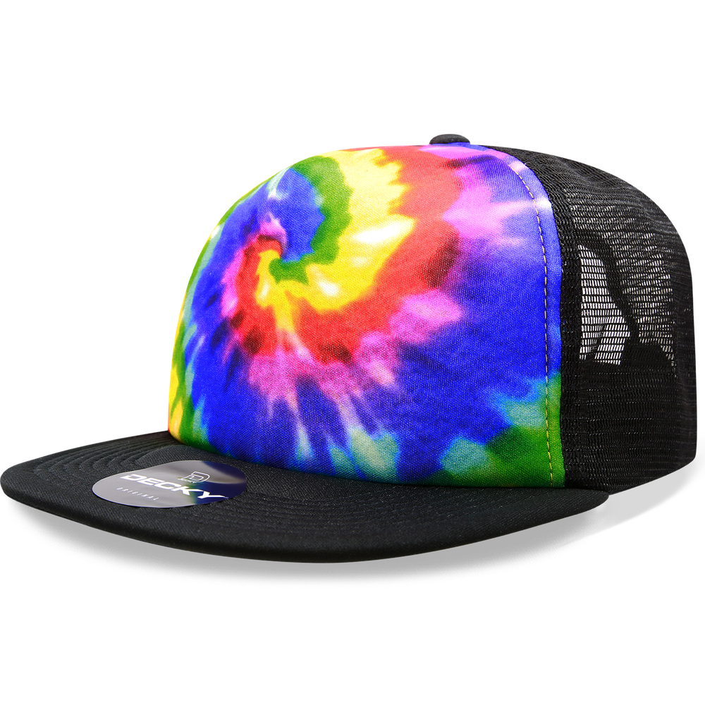 Decky-1079-5 Panel High Profile Structured Tie Dye Trucker