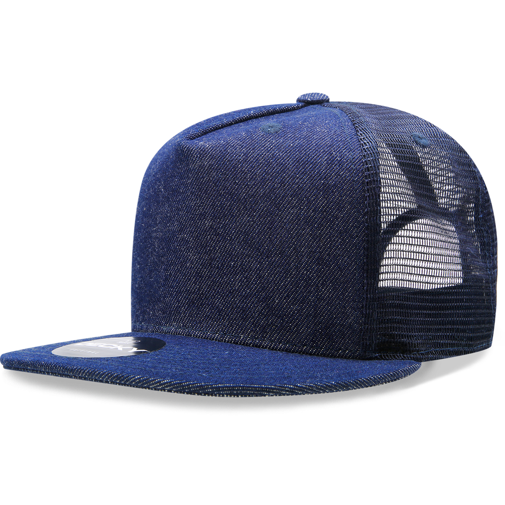 Decky-1082-5 Panel High Profile Structured Denim Trucker