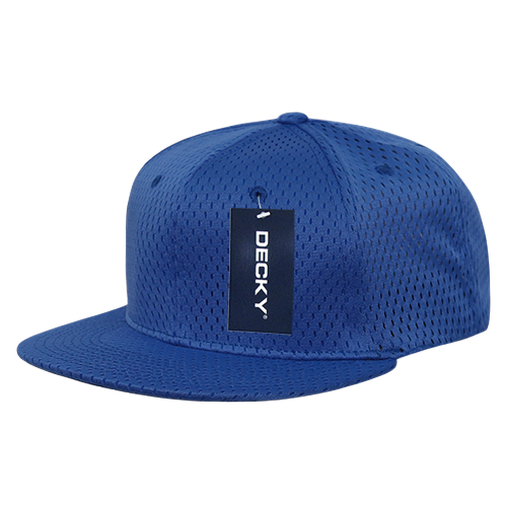 Decky-1128-Mesh Jersey Flat Bill Snapbacks