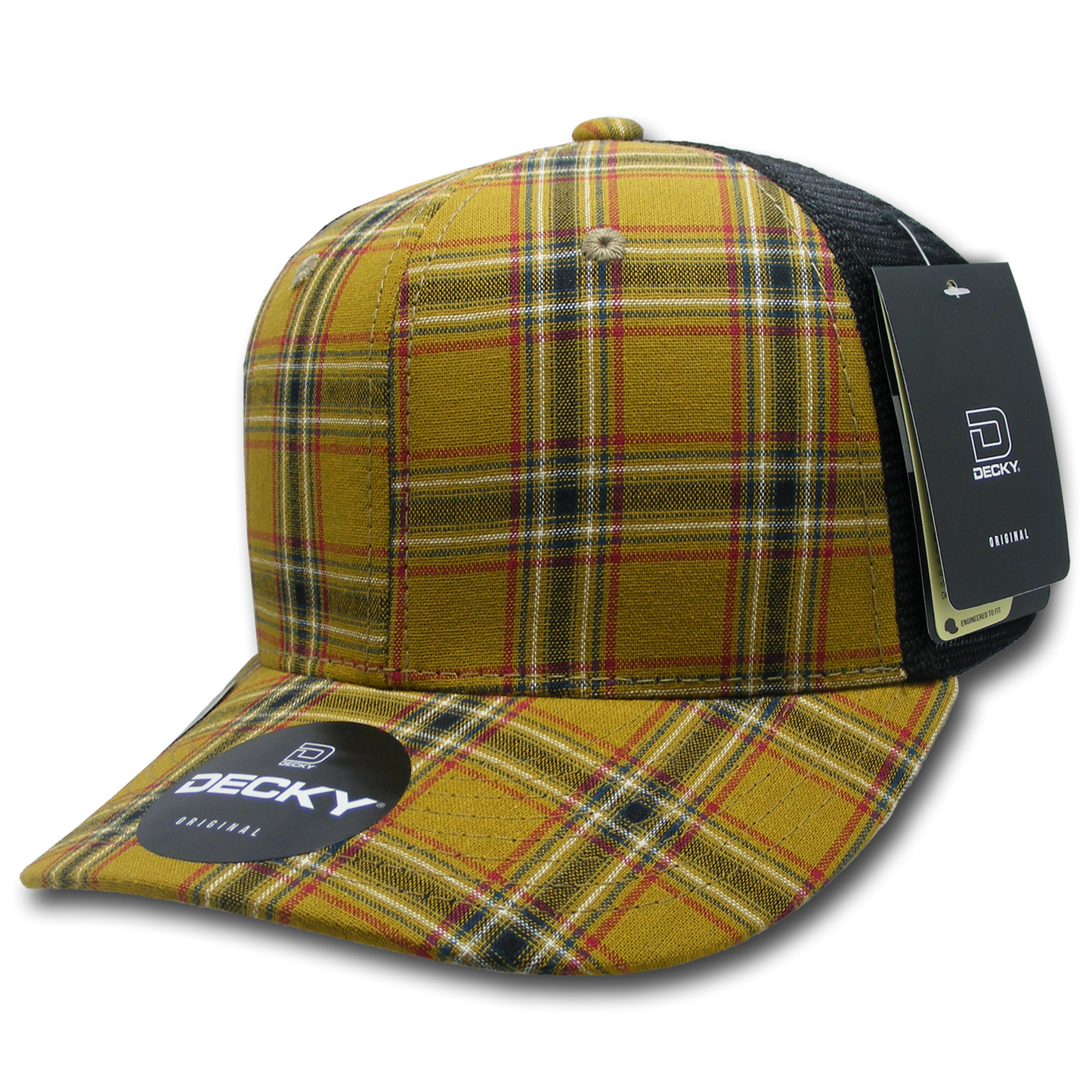 Decky-207-6 Panel Mid Profile Structured Acrylic/Polyester Cap
