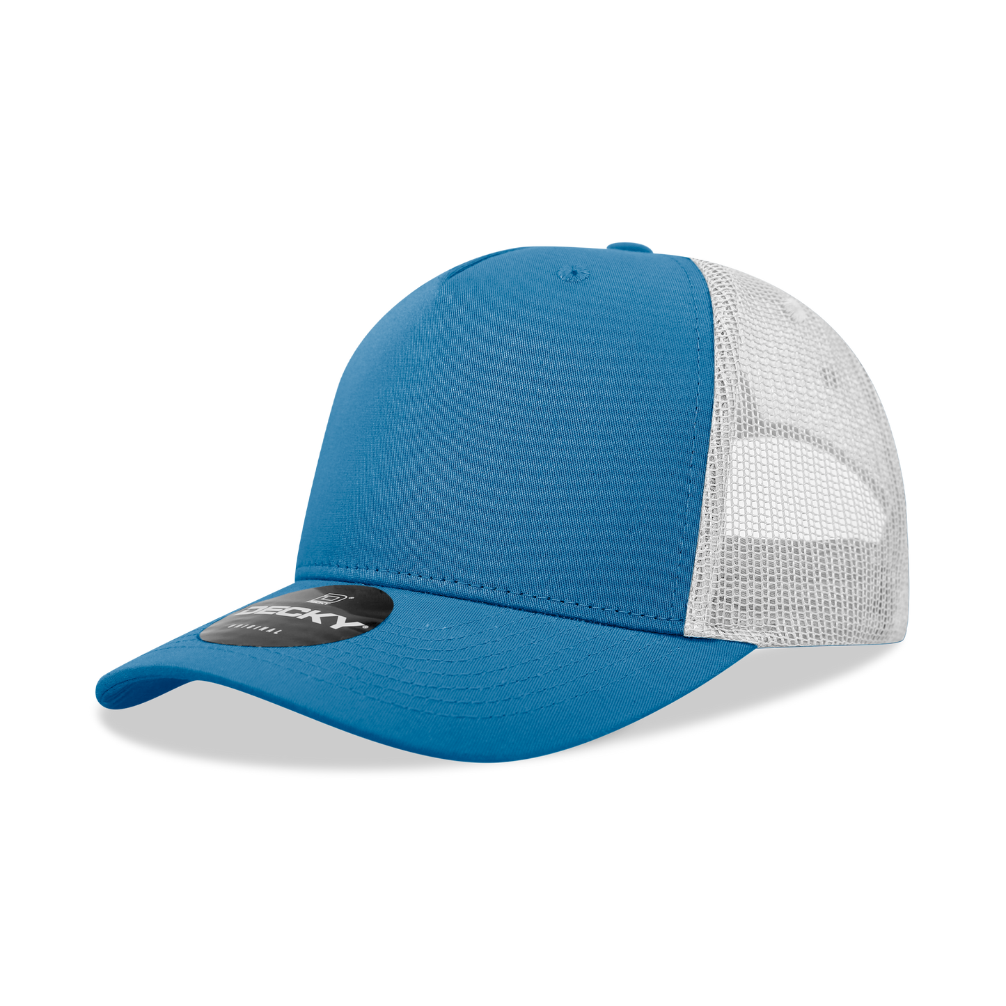 Decky-6030- 5 Panel Mid Profile Structured Cotton Blend Trucker