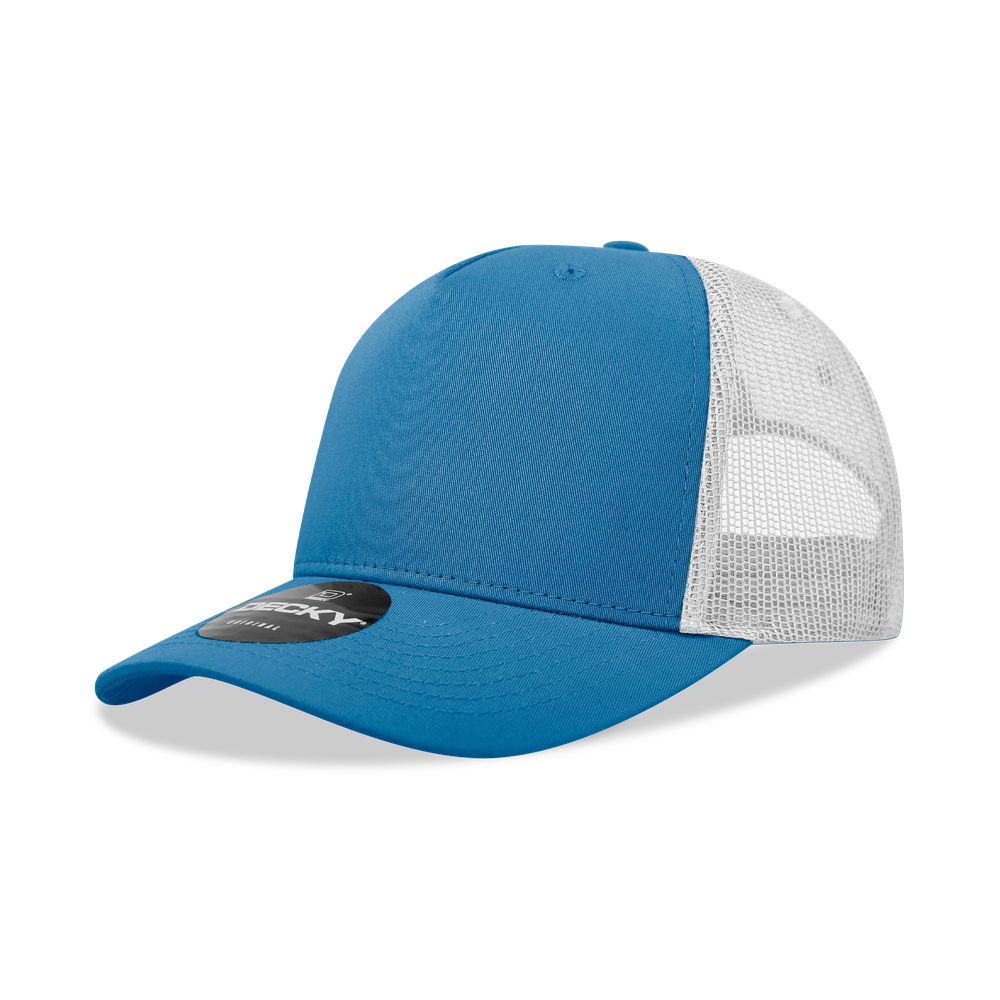 Decky-6030- 5 Panel Mid Profile Structured Cotton Blend Trucker