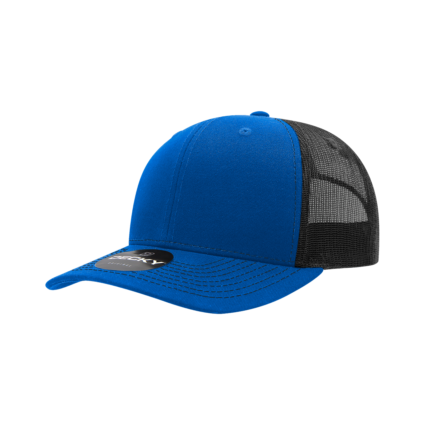 Decky-6031-6 Panel Mid Profile Structured Contra-Stitch Trucker