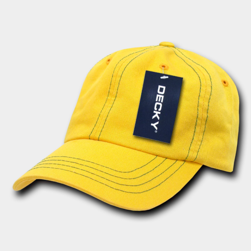 Decky-111-6 Panel Low Profile Relaxed Contra-Stitch Dad Hat