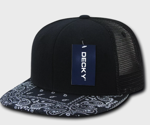 Decky-1083-6 Panel High Profile Structured Bandanna Bill Trucker