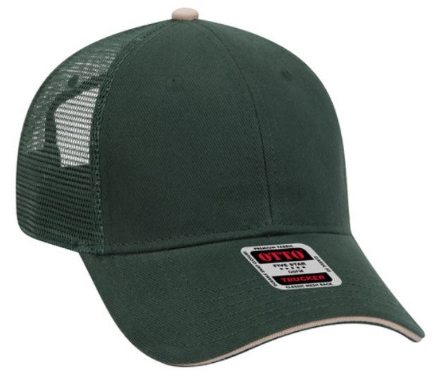Otto Brushed Bull Denim Sandwich Visor Low Profile Pro Style Mesh Back 84-482