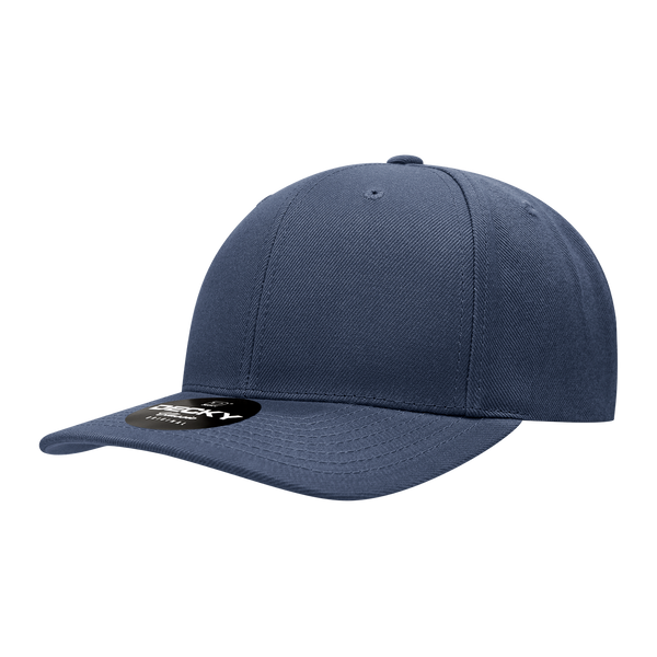 Decky-1015-6 Panel Mid Profile Structured Acrylic/Polyester Snapback - Navy