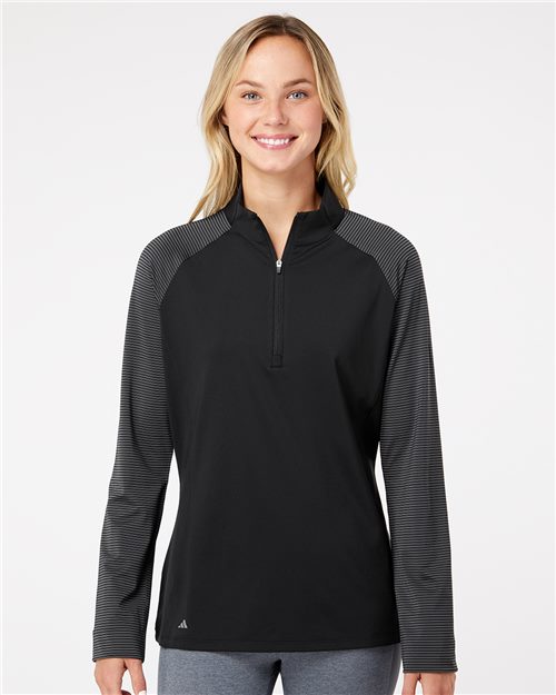 adidas A521 Women's Ultimate365 Lightweight Raglan Quarter-Zip Pullover - style view