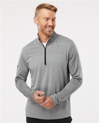adidas A522 Men's Ultimate365 Heather Block Print Quarter-Zip Pullover - style view