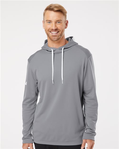 adidas A530 Men's Textured Mixed Media Midweight Hooded Sweatshirt - style view