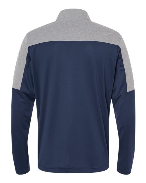 adidas A552 Men's Ultimate365 Lightweight Colorblocked Quarter-Zip Pullover - Collegiate Navy/ Grey Three Melange - Back