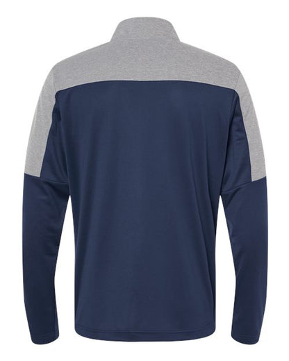 adidas A552 Men's Ultimate365 Lightweight Colorblocked Quarter-Zip Pullover - Collegiate Navy/ Grey Three Melange - Back