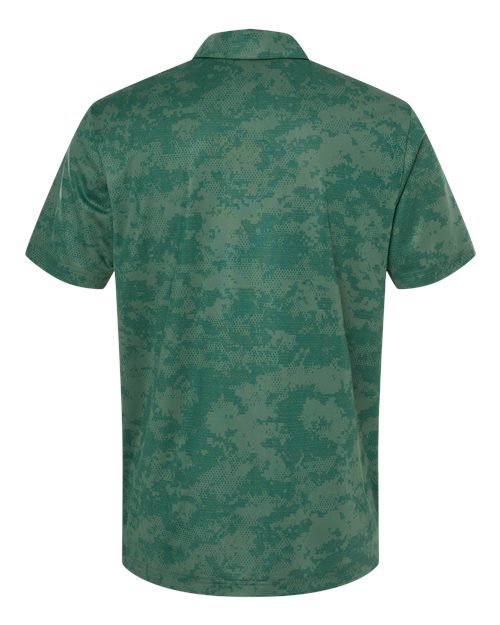 adidas A550 Men's All Over Camo Print Polo - Green Oxide - Back