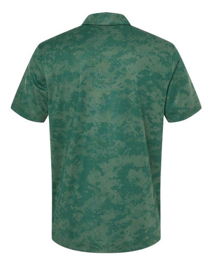 adidas A550 Men's All Over Camo Print Polo - Green Oxide - Back