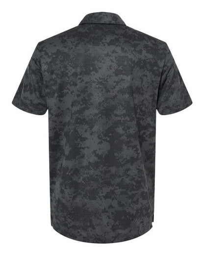 adidas A550 Men's All Over Camo Print Polo - Grey Six - Back