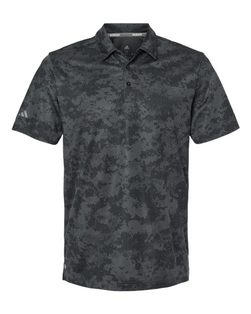 adidas A550 Men's All Over Camo Print Polo - Grey Six - Front