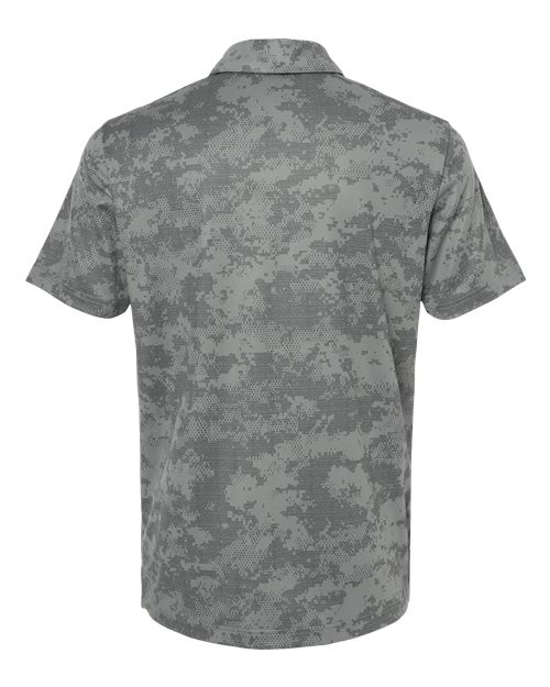 adidas A550 Men's All Over Camo Print Polo - Grey Three - Back