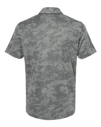 adidas A550 Men's All Over Camo Print Polo - Grey Three - Back