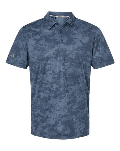 adidas A550 Men's All Over Camo Print Polo - Tech Ink - Front