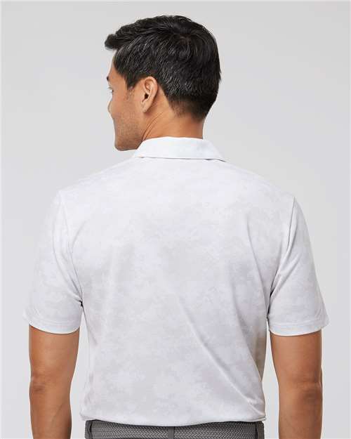 adidas A550 Men's All Over Camo Print Polo - White - OnModelBack