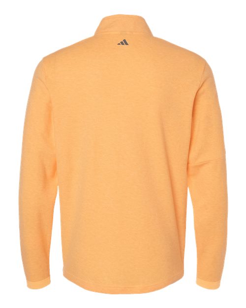 adidas A554 Men's 3-Stripes Quarter-Zip Sweater Pullover - Acid Orange Melange - Back