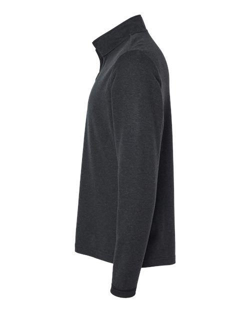 adidas A554 Men's 3-Stripes Quarter-Zip Sweater Pullover - Black Melange - DirectSide