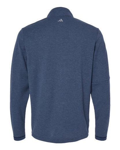 adidas A554 Men's 3-Stripes Quarter-Zip Sweater Pullover - Collegiate Navy Melange - Back