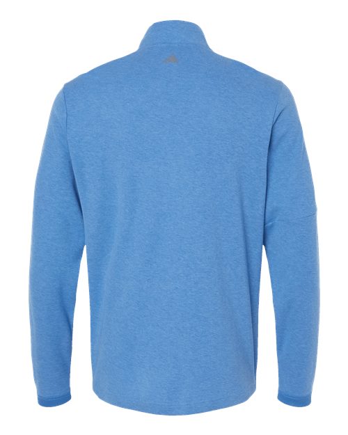adidas A554 Men's 3-Stripes Quarter-Zip Sweater Pullover - Focus Blue Melange - Back