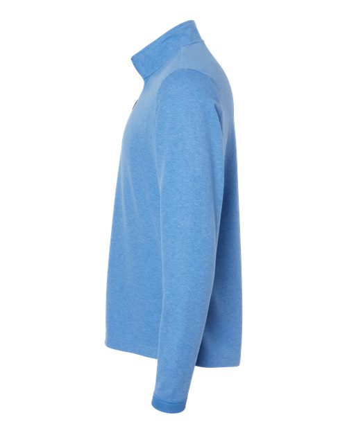 adidas A554 Men's 3-Stripes Quarter-Zip Sweater Pullover - Focus Blue Melange - DirectSide