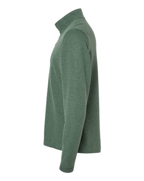 adidas A554 Men's 3-Stripes Quarter-Zip Sweater Pullover - Green Oxide Melange - DirectSide