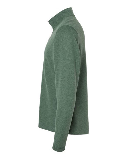 adidas A554 Men's 3-Stripes Quarter-Zip Sweater Pullover - Green Oxide Melange - DirectSide