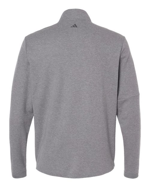 adidas A554 Men's 3-Stripes Quarter-Zip Sweater Pullover - Grey Three Melange - Back