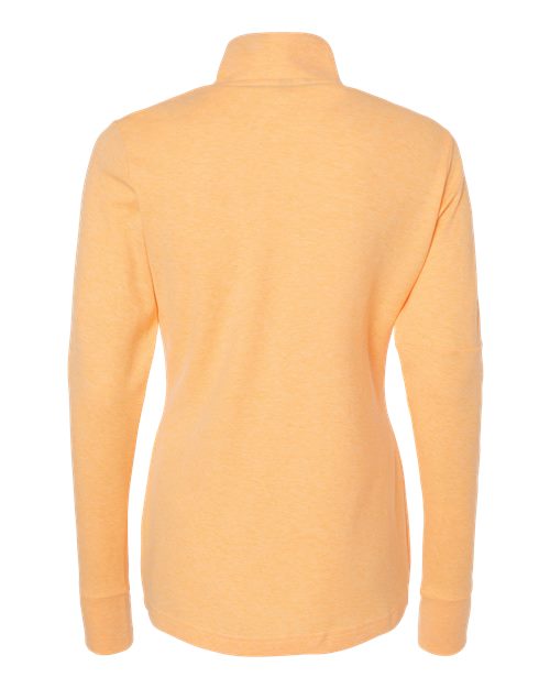 adidas A555 Women's 3-Stripes Quarter-Zip Sweater Pullover - Acid Orange Melange - Back