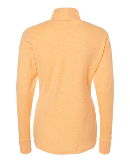 adidas A555 Women's 3-Stripes Quarter-Zip Sweater Pullover - Acid Orange Melange - Back