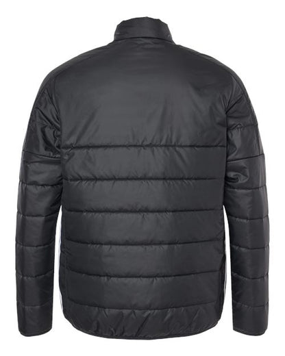 adidas A570 Men's 3-Stripes Puffer Full-Zip Jacket - Black - Back