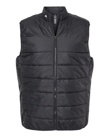 adidas A572 Men's Puffer Full-Zip Vest - Black - Front