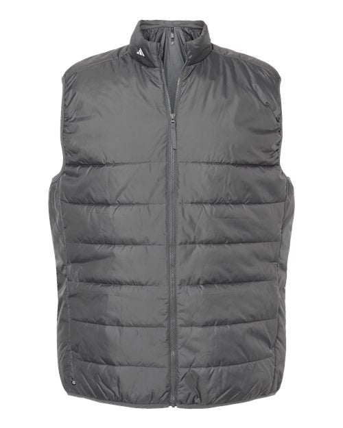 adidas A572 Men's Puffer Full-Zip Vest - Grey Five - Front