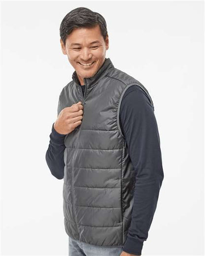 adidas A572 Men's Puffer Full-Zip Vest - Grey Five - OnModelSide