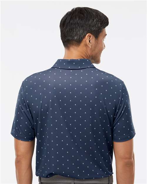 adidas A574 Men's Ultimate365 Pine Tree Polo - Collegiate Navy/ White - OnModelBack