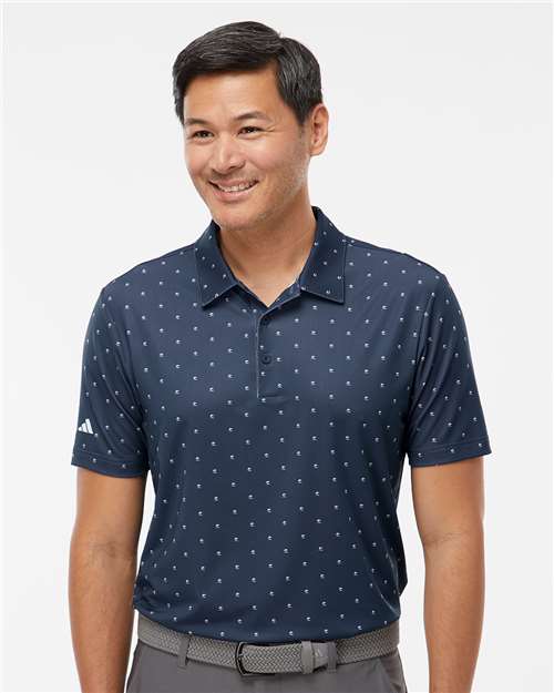 adidas A574 Men's Ultimate365 Pine Tree Polo - Collegiate Navy/ White - OnModelFront