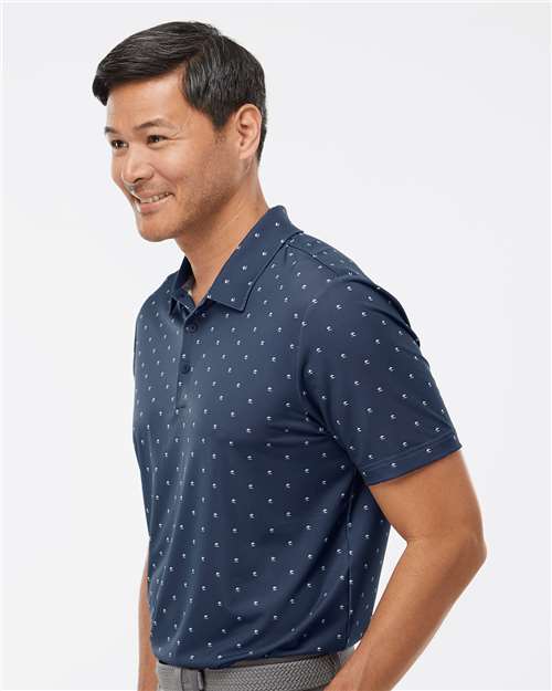 adidas A574 Men's Ultimate365 Pine Tree Polo - Collegiate Navy/ White - OnModelSide