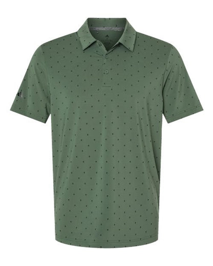 adidas A574 Men's Ultimate365 Pine Tree Polo - Green Oxide/ Black - Front