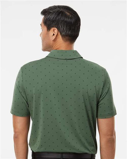 adidas A574 Men's Ultimate365 Pine Tree Polo - Green Oxide/ Black - OnModelBack
