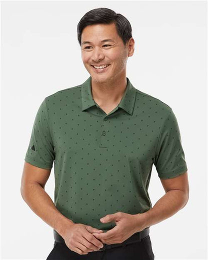 adidas A574 Men's Ultimate365 Pine Tree Polo - Green Oxide/ Black - OnModelFront