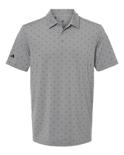 adidas A574 Men's Ultimate365 Pine Tree Polo - Grey Three/ Black - Front