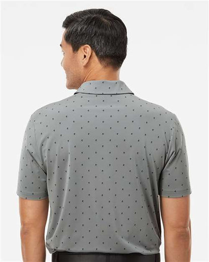 adidas A574 Men's Ultimate365 Pine Tree Polo - Grey Three/ Black - OnModelBack