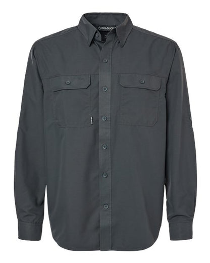 DRI DUCK 4441 Men's Crossroad Woven Shirt - Charcoal - Front