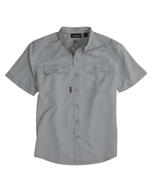 DRI DUCK 4445 Men's Crossroad Woven Short Sleeve Shirt - Grey - Front