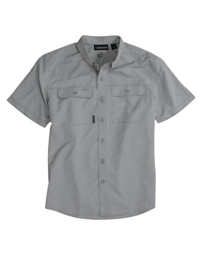 DRI DUCK 4445 Men's Crossroad Woven Short Sleeve Shirt - Grey - Front